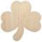 Three Leaf Clover Shamrock Unfinished Wood Shape Piece Cutout for DIY Craft Projects